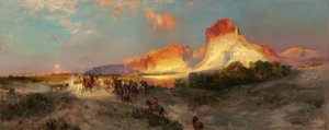 Groene rivierkliffen, Wyoming, 1881 door Thomas Moran